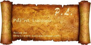 Pánt Luciusz névjegykártya